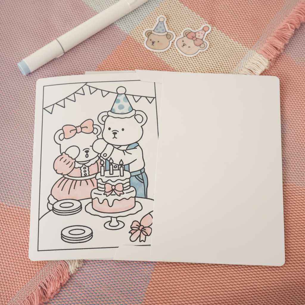 COLORING CARD • BIRTHDAY SURPRISE