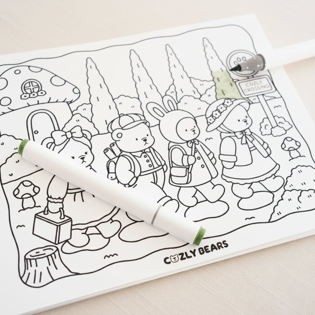 (NEW) DIGITAL COLORING BOOK • THE SECRET LIFE OF COZLY BEARS • More Cozy Adventures