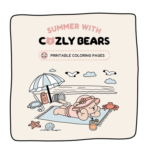 DIGITAL COLORING PAGE • SUMMER WITH COZLY BEARS